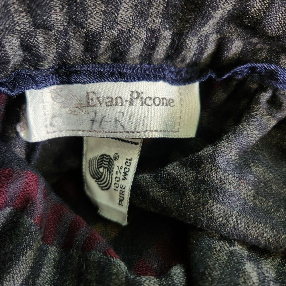 Vintage Evan Picone Pleated Midi Skirt Wool Blend Striped Women’s 10 - Picture 5 of 8